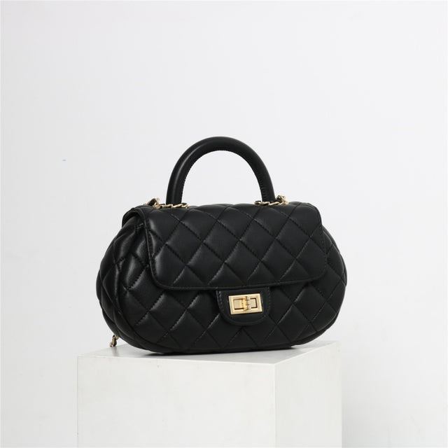 black_leather_qulited_shoulder_ellipse_flap_chain_bags_crossbody_purses_3