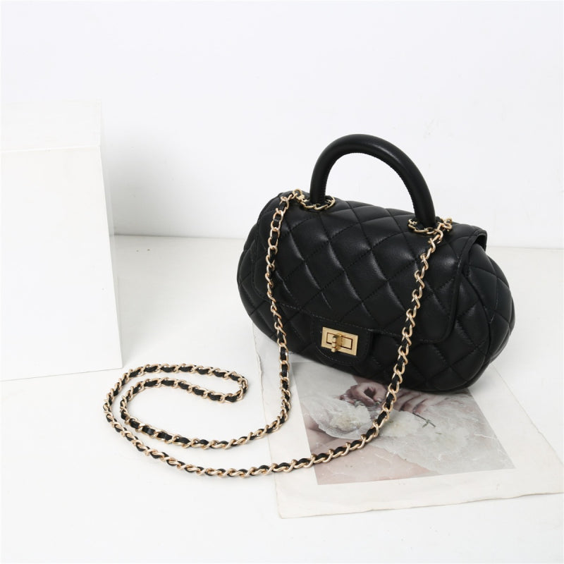 black_leather_qulited_shoulder_ellipse_flap_chain_bags_crossbody_purses_6