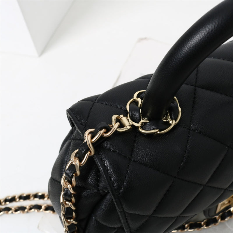 black_leather_qulited_shoulder_ellipse_flap_chain_bags_crossbody_purses_7