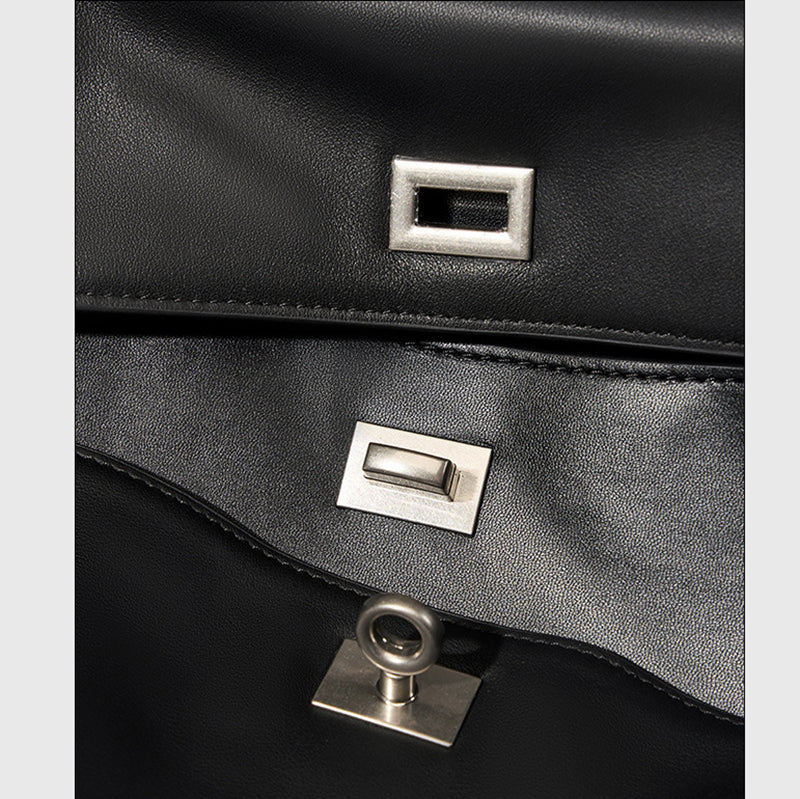 black_leather_small_tote_bag_top_handle_crossbody_bag_with_buckle-2