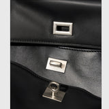 black_leather_small_tote_bag_top_handle_crossbody_bag_with_buckle-2