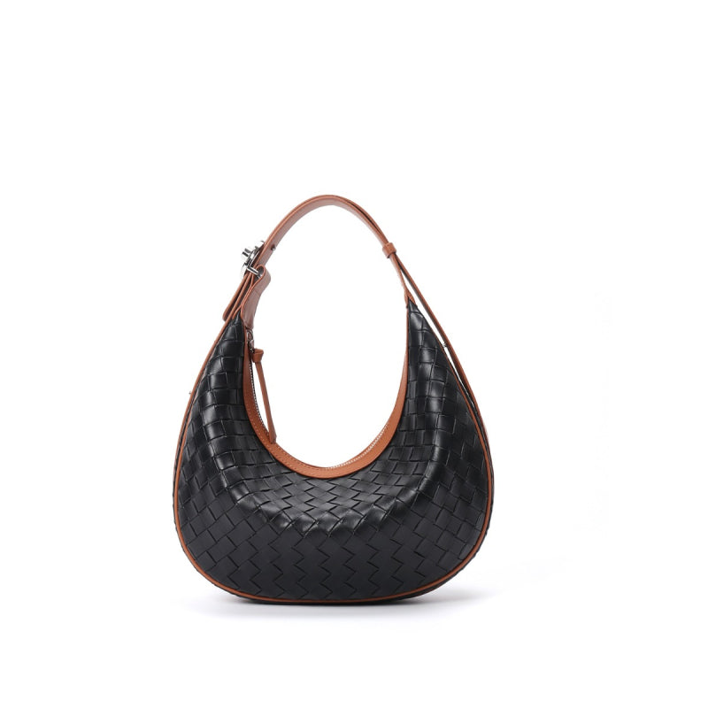black_leather_woven_half-moon_hobo_handbag_shoulder_bag_5