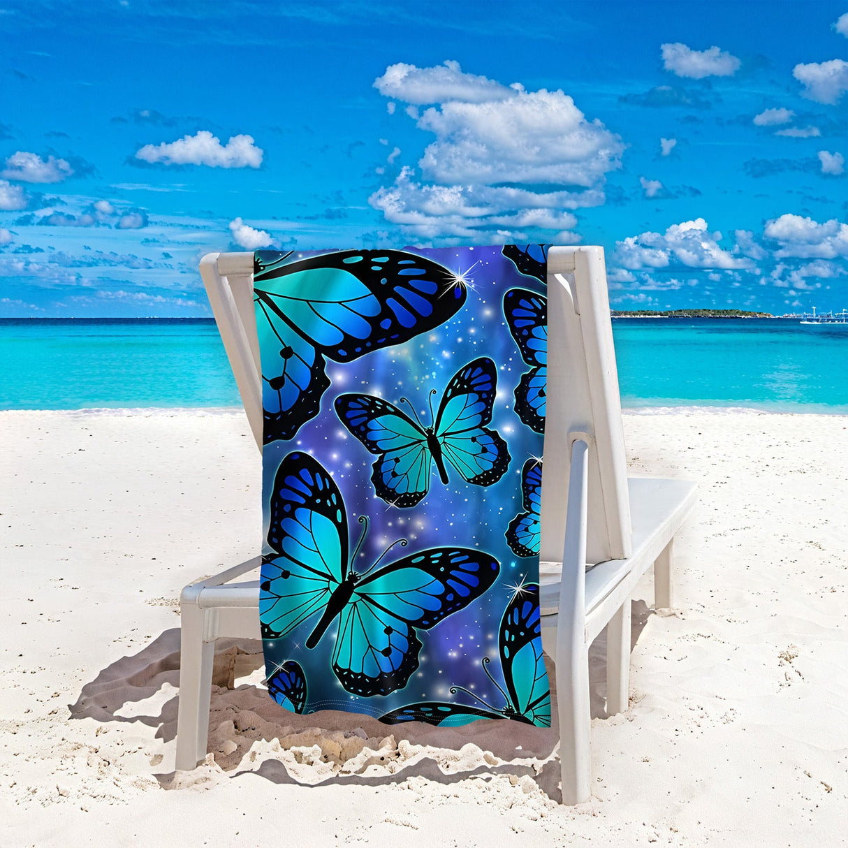 Blue Butterfly Beach Towel | PRUSES - PRUSES