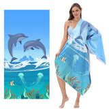 Blue Dolphin Quick - Drying Beach Towel | PRUSES - PRUSES