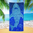 Blue Shark Drawstring Beach Towel | PRUSES - PRUSES