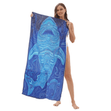 Blue Shark Drawstring Beach Towel | PRUSES - PRUSES