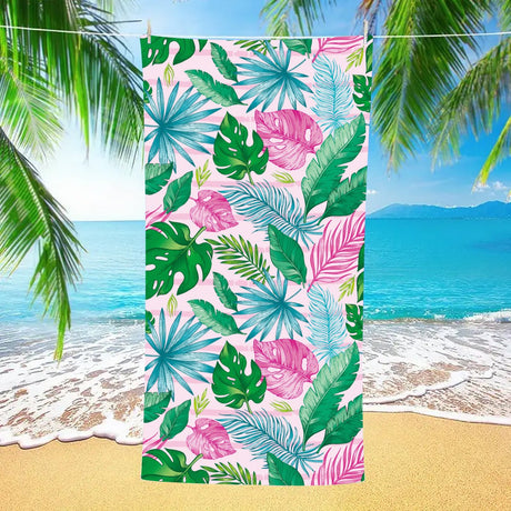Botanical Leaf Double - Faced Fleece Beach Towel | PRUSES - PRUSES