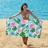 Botanical Leaf Double - Faced Fleece Beach Towel | PRUSES - PRUSES