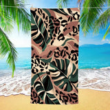 Botanical Print Double - Faced Fleece Quick - Drying Beach Towel | PRUSES - PRUSES