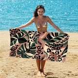 Botanical Print Double - Faced Fleece Quick - Drying Beach Towel | PRUSES - PRUSES
