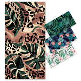 Botanical Print Double - Faced Fleece Quick - Drying Beach Towel | PRUSES - PRUSES