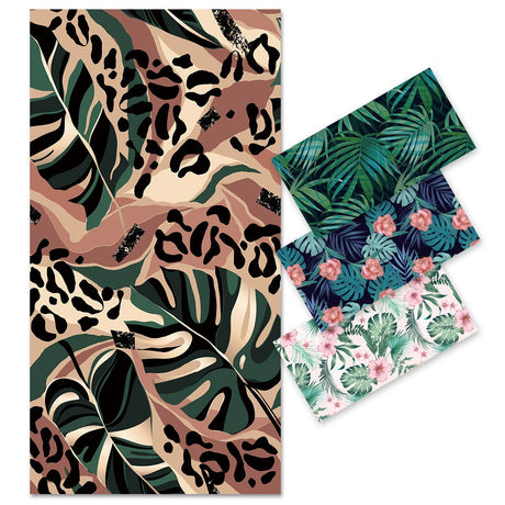 Botanical Print Double - Faced Fleece Quick - Drying Beach Towel | PRUSES - PRUSES