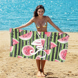Bright Watermelon Summer Double - Faced Fleece Beach Towel | PRUSES - PRUSES