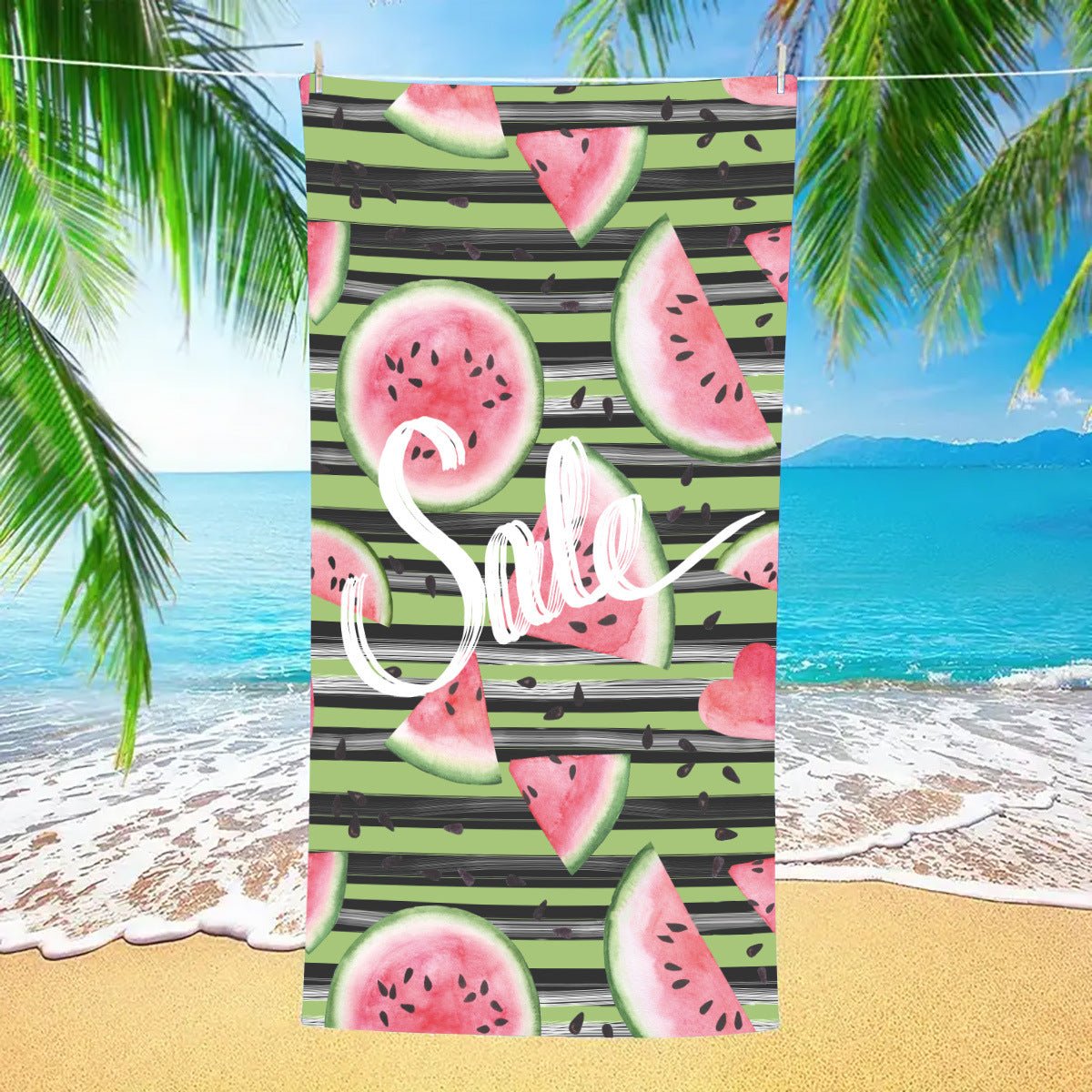 Bright Watermelon Summer Double - Faced Fleece Beach Towel | PRUSES - PRUSES