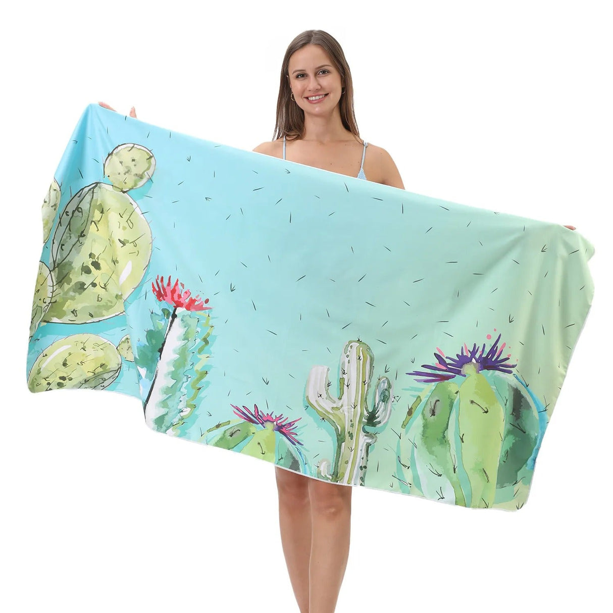 Cactus Pattern Double - Faced Fleece Beach Towel | PRUSES - PRUSES