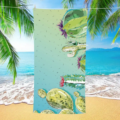 Cactus Pattern Double - Faced Fleece Beach Towel | PRUSES - PRUSES