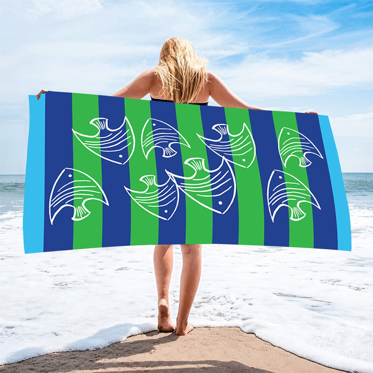 Cartoon Fish Beach Towel | PRUSES - PRUSES