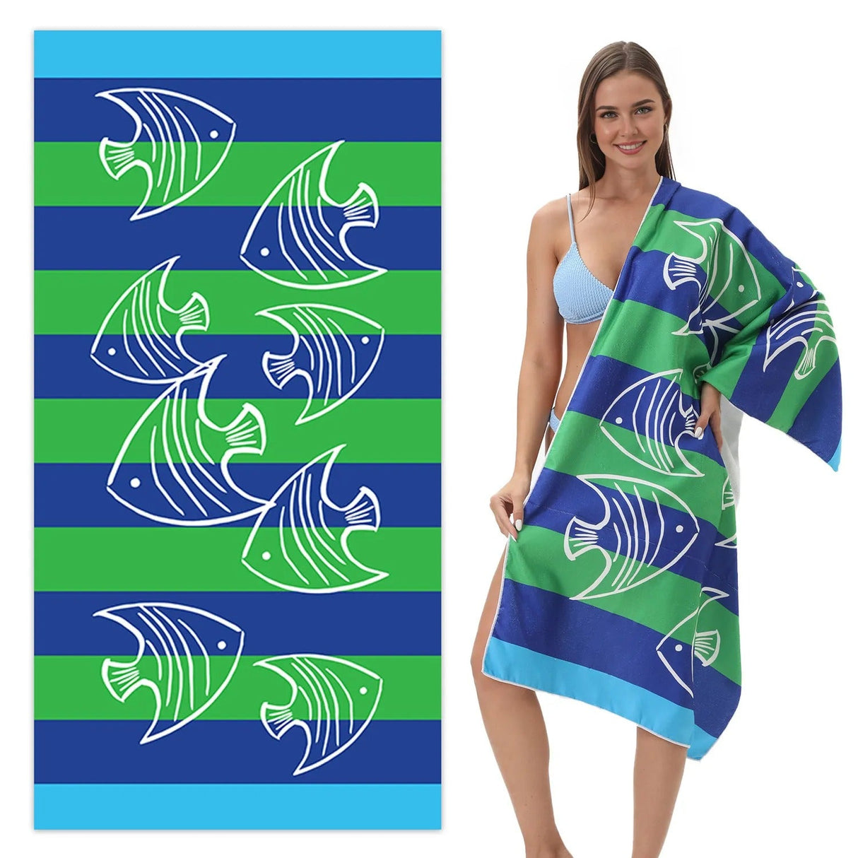 Cartoon Fish Beach Towel | PRUSES - PRUSES