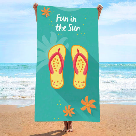 Cartoon Flip Flop Double - Faced Fleece Beach Towel | PRUSES - PRUSES
