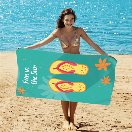 Cartoon Flip Flop Double - Faced Fleece Beach Towel | PRUSES - PRUSES