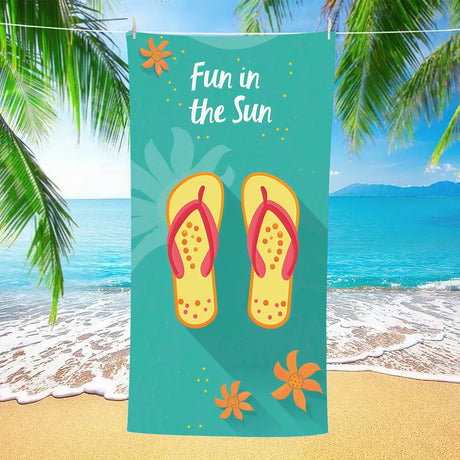 Cartoon Flip Flop Double - Faced Fleece Beach Towel | PRUSES - PRUSES