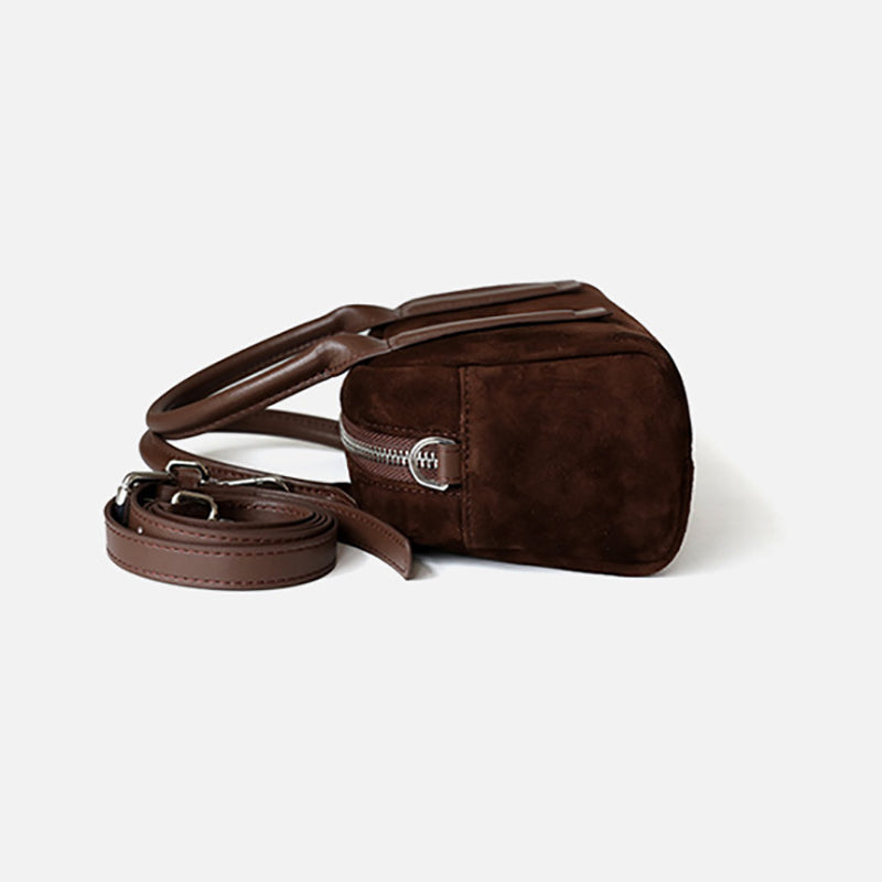 Brown Suede Vintage Mini Crossbody Bags Women's Handbags| PRUSES