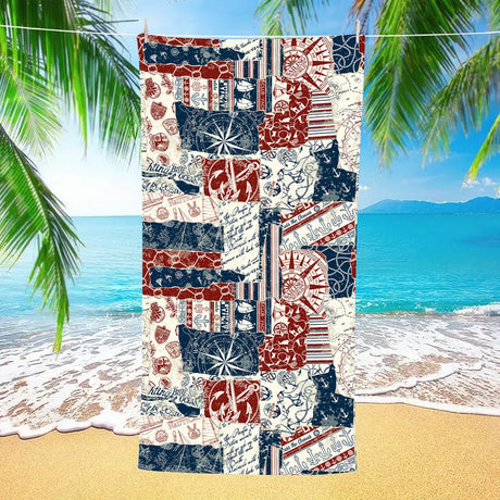 Colorblock Splicing Beach Towel | PRUSES - PRUSES