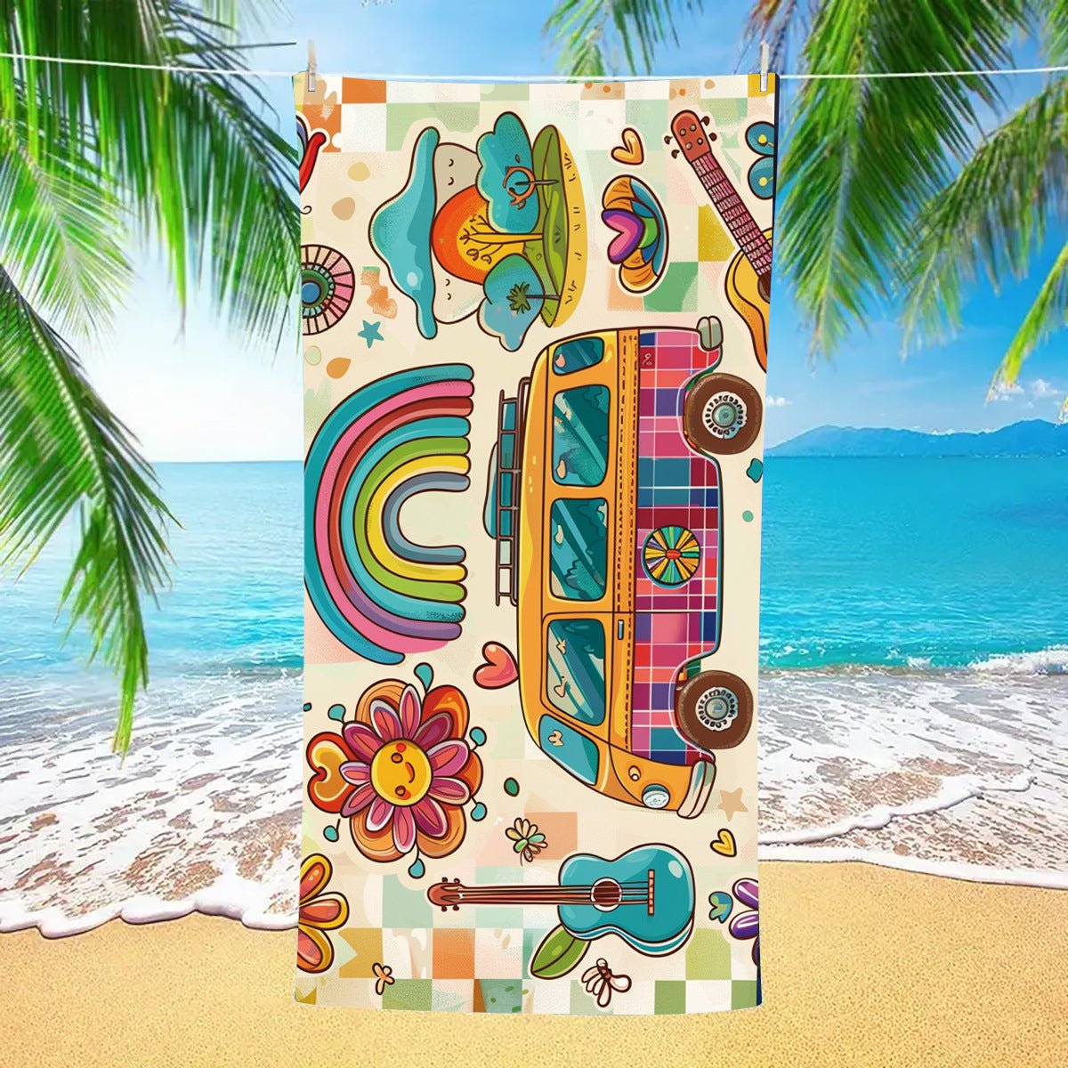 Colored Printing Double - Faced Fleece Beach Towel | PRUSES - PRUSES