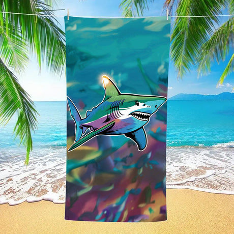 Colored Shark Double - Faced Fleece Beach Towel | PRUSES - PRUSES
