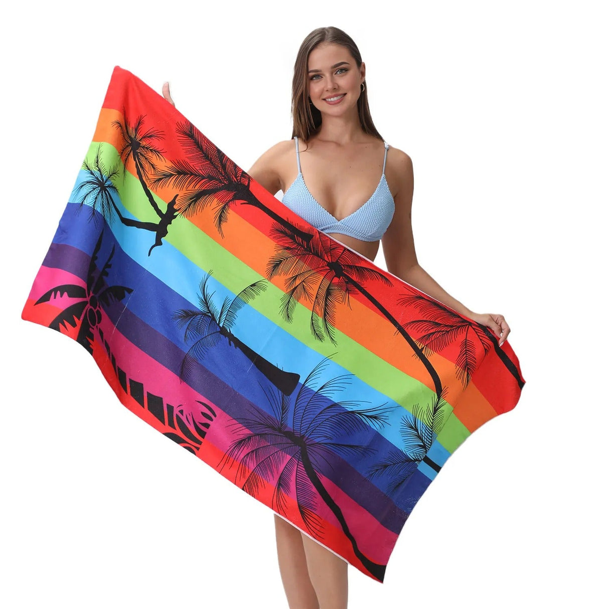 Colorful Coconut Tree Beach Towel | PRUSES - PRUSES