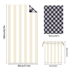 Colorful Striped Double - faced Fleece Reversible Quick - drying Beach Towel | PRUSES - PRUSES