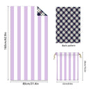 Colorful Striped Double - faced Fleece Reversible Quick - drying Beach Towel | PRUSES - PRUSES