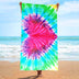 Colorful Tie Dye Heart Microfiber Beach Towel | PRUSES - PRUSES