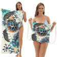 Coral Turtle Drawstring beach towel | PRUSES - PRUSES