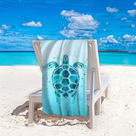 Cute Sea Turtle Print Beach Towel | PRUSES - PRUSES