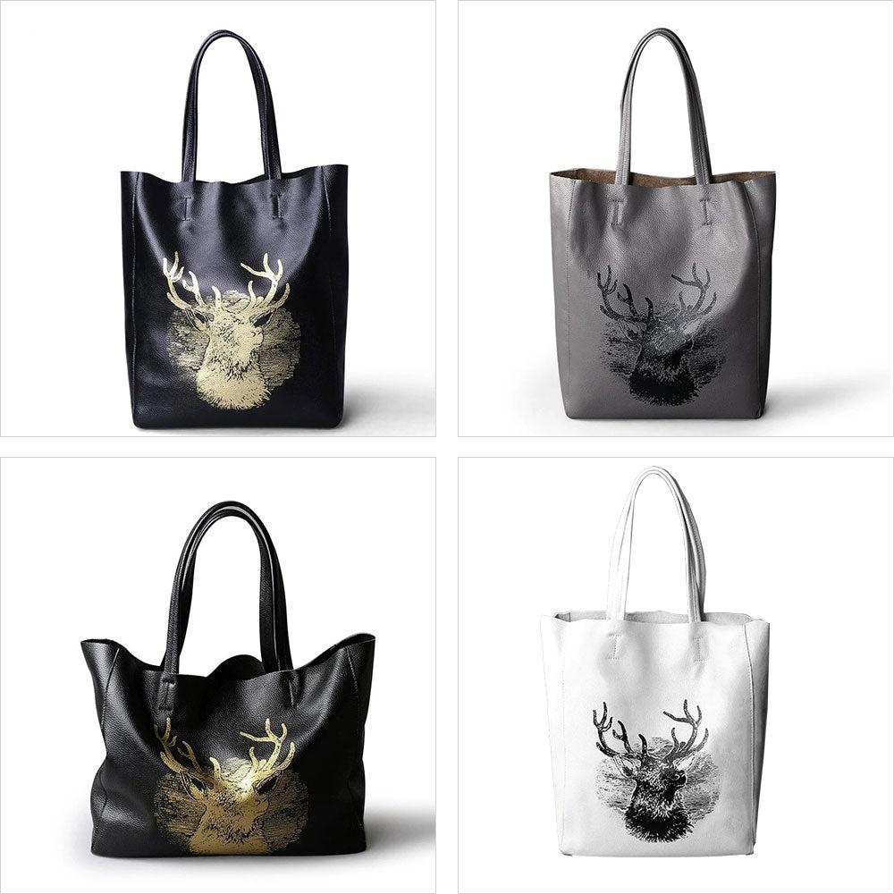 deer_floral_white_genuine_leather_tote_bag_shoulder_bags_for_women_2