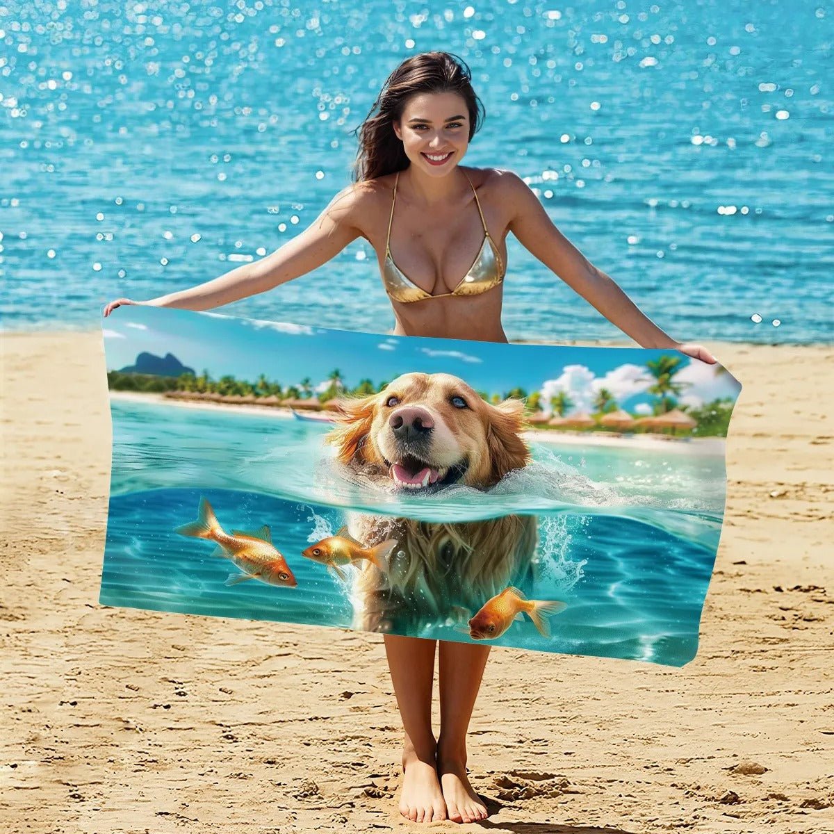 Dog Pattern Double - Faced Fleece Beach Towel | PRUSES - PRUSES