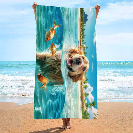 Dog Pattern Double - Faced Fleece Beach Towel | PRUSES - PRUSES