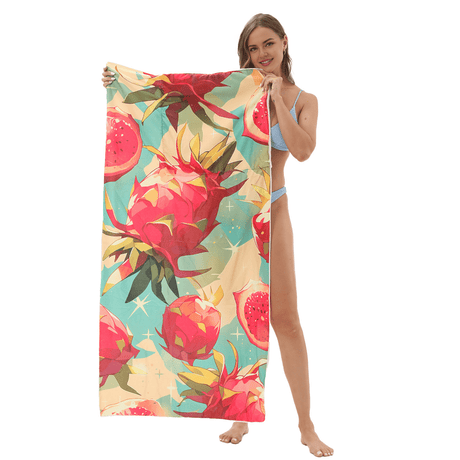 Dragon Fruit Drawstring beach towel | PRUSES - PRUSES