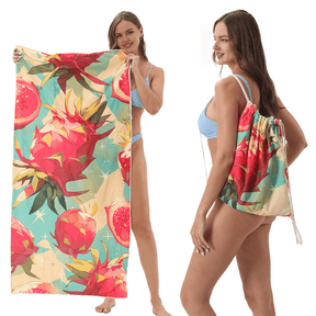 Dragon Fruit Drawstring beach towel | PRUSES - PRUSES
