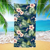 Floral Leaf Pattern Double - Faced Fleece Beach Towel | PRUSES - PRUSES