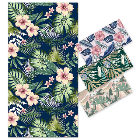 Floral Leaf Pattern Double - Faced Fleece Beach Towel | PRUSES - PRUSES