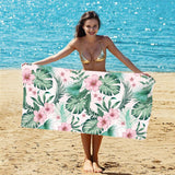 Floral Leaf Pattern Double - Faced Fleece Beach Towel | PRUSES - PRUSES