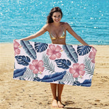 Floral Leaf Pattern Double - Faced Fleece Beach Towel | PRUSES - PRUSES