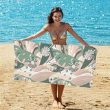 Floral Leaf Pattern Double - Faced Fleece Beach Towel | PRUSES - PRUSES