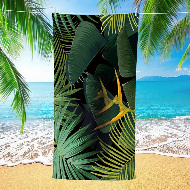 Forest Leaves Double - Faced Fleece Beach Towel | PRUSES - PRUSES