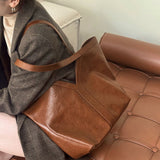 Genuine Leather Tote Bag Large Capacity Shoulder Bag |PRUSES - PRUSES