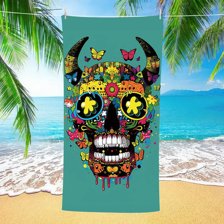 Halloween Pattern Double - Faced Fleece Halloween Beach Towel - PRUSES