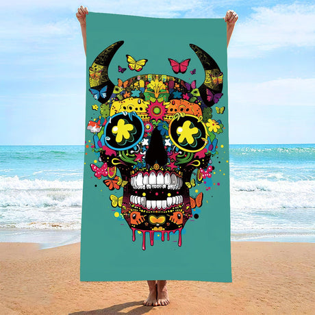 Halloween Pattern Double - Faced Fleece Halloween Beach Towel - PRUSES