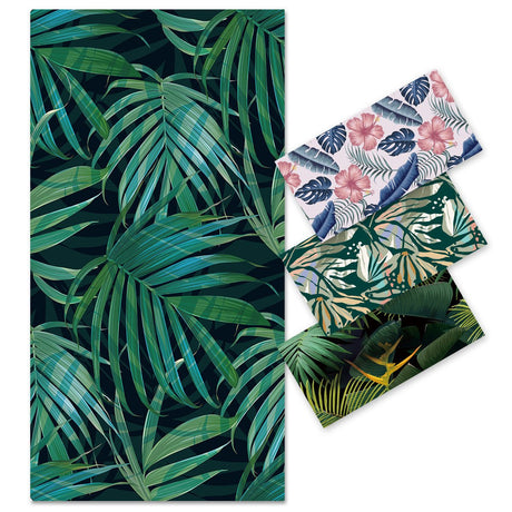 Jungle Leaf Print Double - Faced Fleece Beach Towel | PRUSES - PRUSES